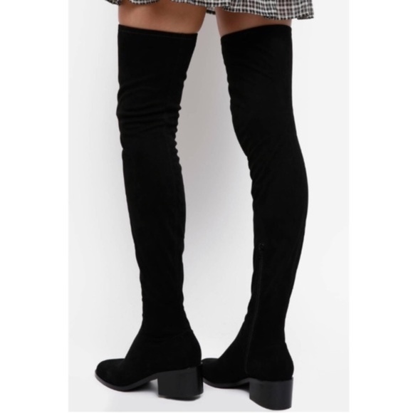 Steve Madden Gabbie Thigh High Over-Knee Boots Black Microsuede 8.5 - Picture 11 of 12
